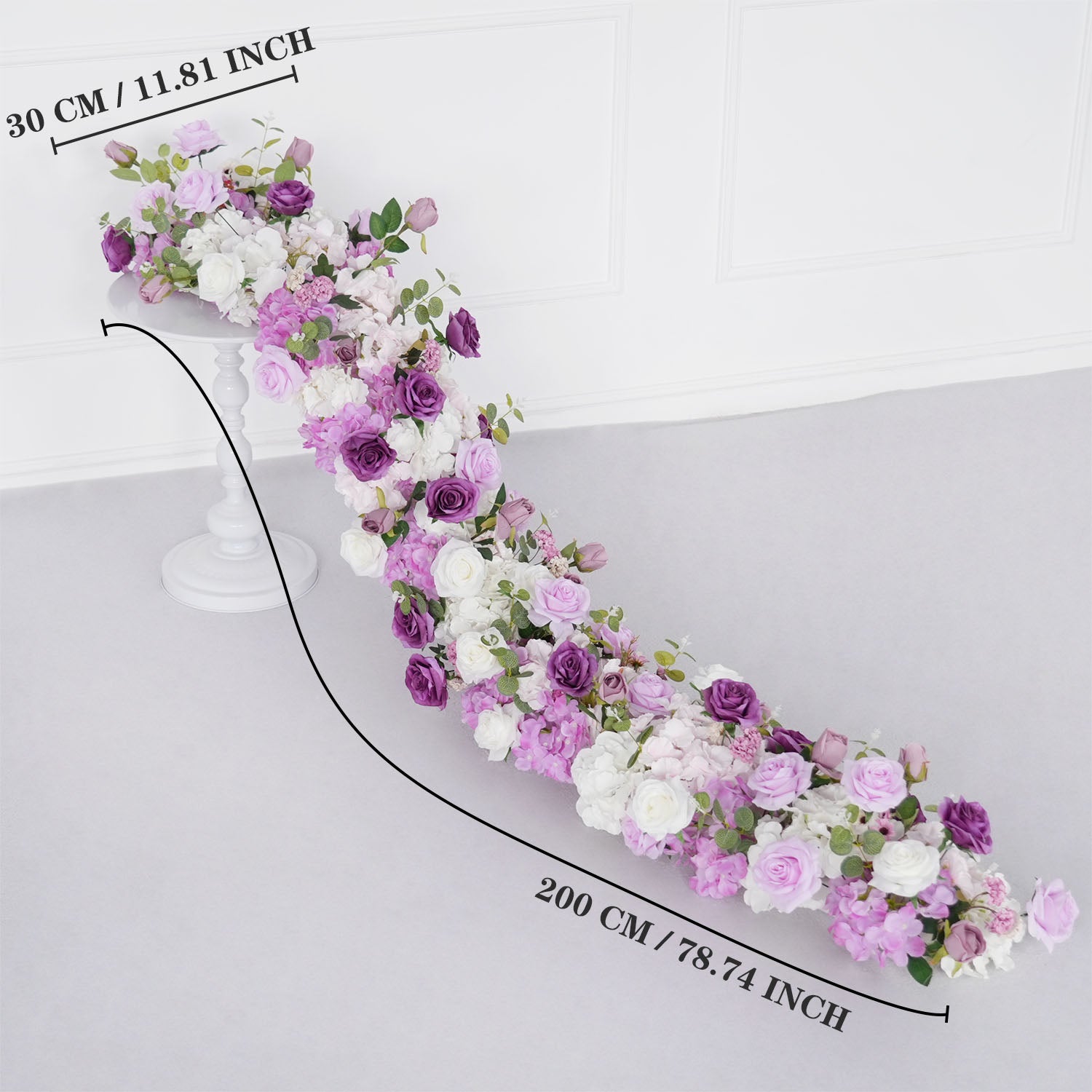 Uflower Artificial Flower Row Sofa Table Runner Floor Flower Arrangement